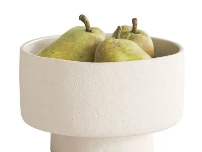 Kieffer Pears In Beige Ceramic Bowl 3D model
