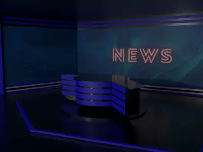 Tv Studio Low-poly 3D model