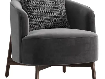 Porada Copine Wood Armchair 3D model