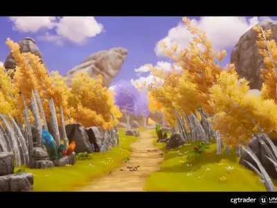 Stylized - Dynamic Nature Low-poly 3D model