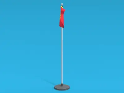 Low Poly Seamless Animated Belgium Flag Low-poly 3D model