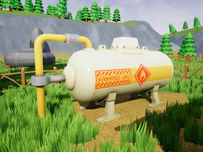 Stylized Gas Tank 01 Free low-poly 3D model