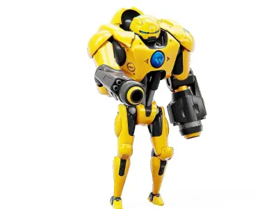 GUARD DROID X-5000 Rigged for Unreal Engine - Unity - MIXAMO  3D model