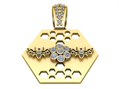 HONEY BEE DESIGN PENDANT 3D PRINTABLE MODEL 3D print model