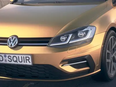 Volkswagen Golf R 2017 desert studio 3D model