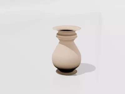 Clay vase Low-poly 3D model