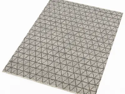 Restoration Hardware Triango Wool Rug - GreyCharcoal 3D model