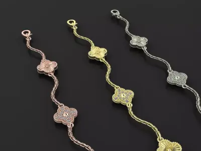 VC Vintage Alhambra bracelet 3d print model 3D print model