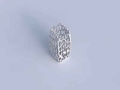 Vase rectangle with cracked organic lattice  3D print model