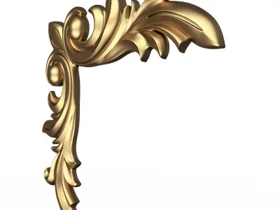 Corner Carved Plaster Molding Decoration 015 Low-poly 3D model