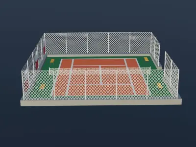 Tennis Court - Poland Low-poly 3D model