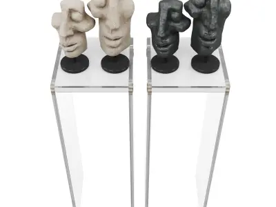 Abstract faces sculpture 3D model