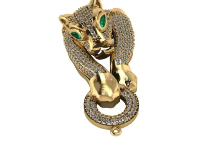 Panther pendant 3D printable for gold and silver 3D print model