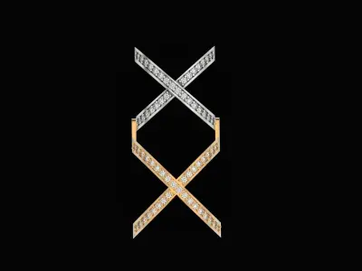 double cross ring  X-shaped Marfend jewelry 3D print model