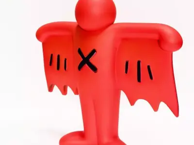 Keith Haring Flying Devil Red toy 3D print model