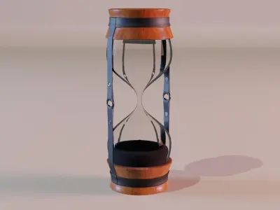 Hourgless wooden hourglass Free low-poly 3D model