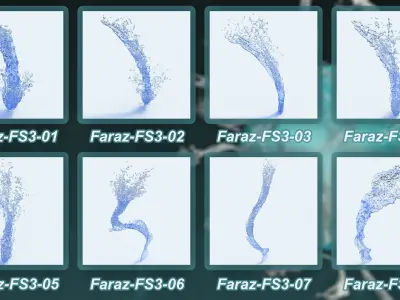 30 Fluid Splash 3D Model IMM Brush Vol 3 3D model