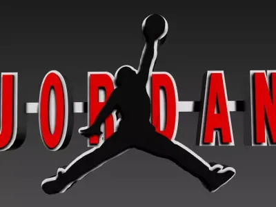 air jordan logo 3D print model