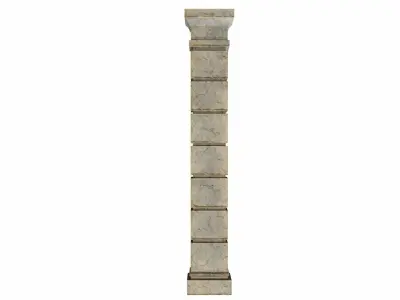 Column stone with square base Low-poly 3D model