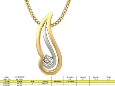 Solitaire Women Pendant 3dm STL OBJ FBX Renders Details 3D print model 63