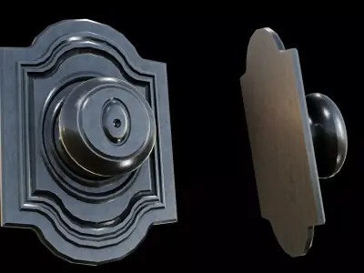 Grey Doorknob Handle Low-poly 3D model