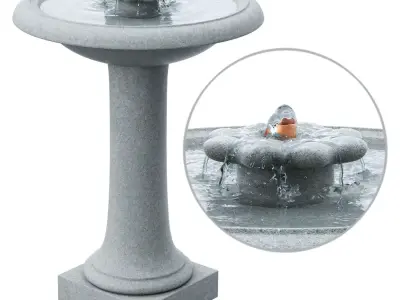 Camelia Birdbath Fountain 3D model