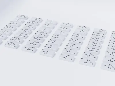 Domino Tile Collection Low-poly 3D model