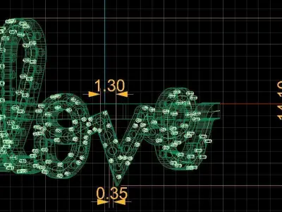 Love Ring with Diamonds  3D print model