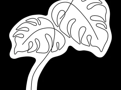 Monstera Neon Sign 3D model