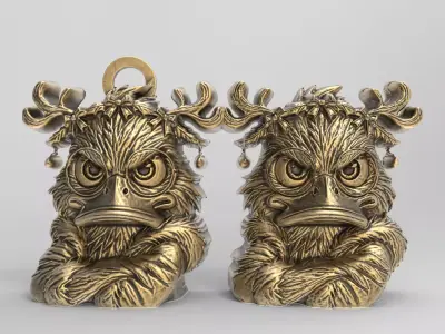 christmas duck decor 1  3D print model