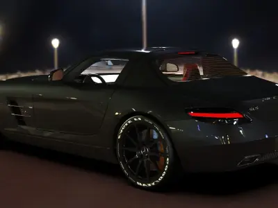 Mercedes Benz SLS AMG Low-poly 3D model