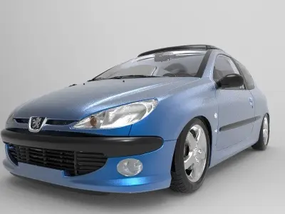 Peugeot 206 GTI 2009 interior 3D model
