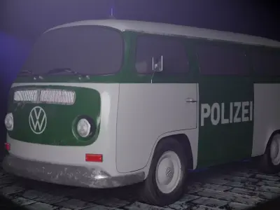 Volkswagen T2 german police car 3D model