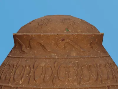 Ornate Clay Urn 3 Low-poly 3D model