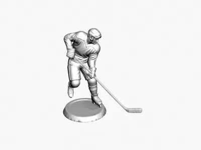 Realistic Ice Hockey Player 3D Model Athletic Sculpture 3D model