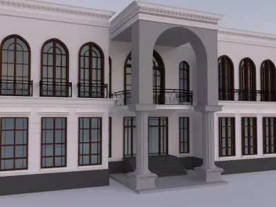 Classical Villa Low-poly 3D model