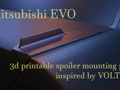 Mitsubishi EVO VOLTEX spoiler wing attachment pad 3D print model