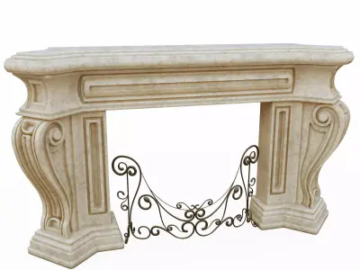 marble fireplace 3D model purchase