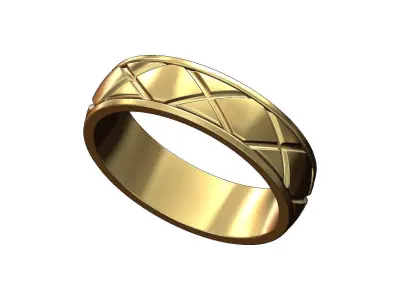 Cross diamond engraving cigar band US sizes 5to9 3D print model