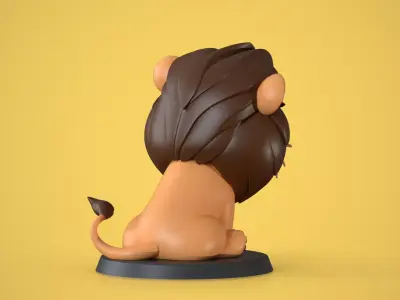 Cute Cartoon Lion 3D Printable Figurine  Funko Style Free 3D print model