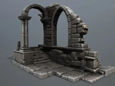 Ruin Gate Low-poly 3D model
