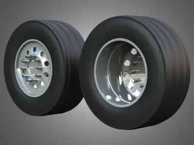 Twin Truck Wheels and Tires TWT3 3D print model