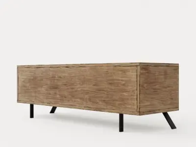 Palma TV Bench 156 Cm Walnut Low-poly 3D model