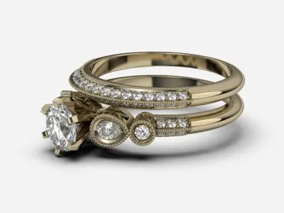 Engagement Ring 3D print model 38