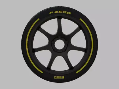 Miniature Enkei TS-7 Rim and Tire - 3D Print - No Textures 3D print model