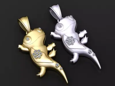 Diamond Lizard Pendant 3D print model