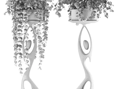 Metal Plant Set 09 3D model