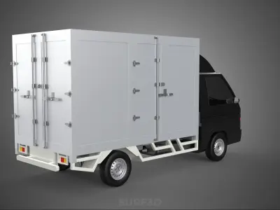 MITSUBISHI COLT L300 BOX TRUCK PICKUP CARGO FREIGHT CUBE VAN CAR 3D model