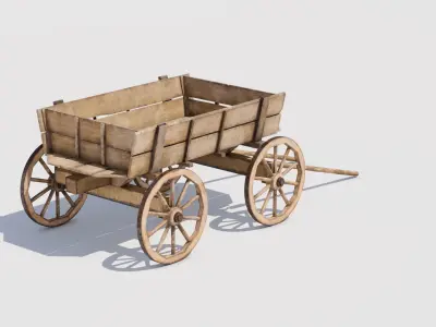 Carriage 02 Low-poly 3D model