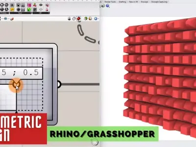 Cubes Surface Parametric Facade Design Grasshopper Rhino Files 3D model
